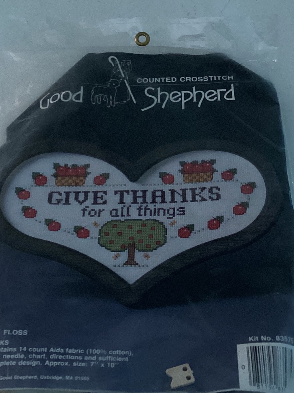 Good Shepherd Counted Cross Stitch “Give Thanks” kit new in package